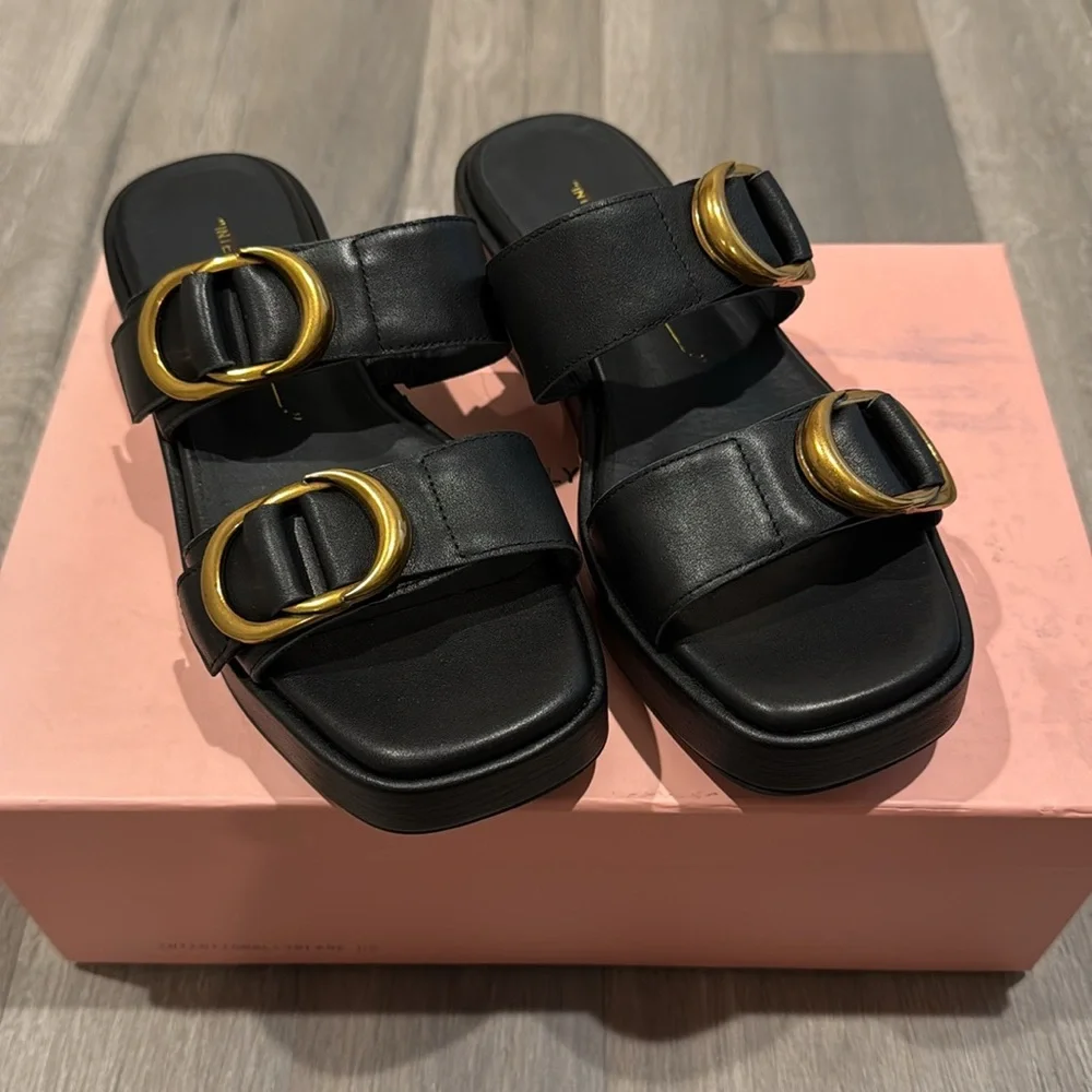 Intentionally Blank Orion Leather Slide Sandal - Picture 8 of 10